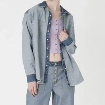 리바이스 인사이드 아웃 데님 블라우스