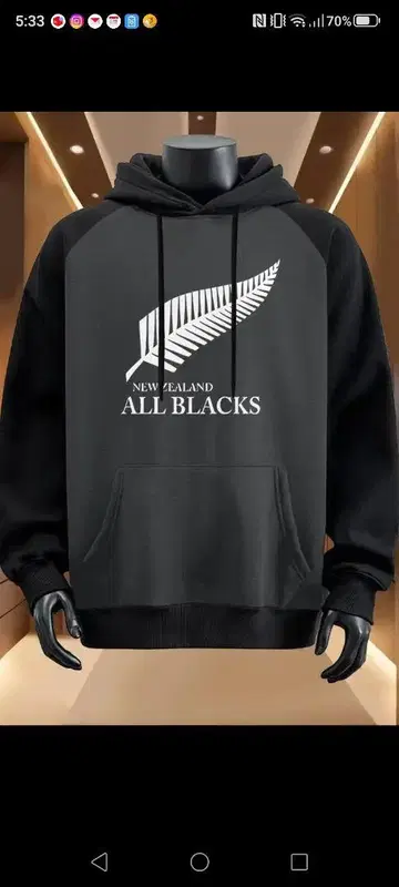 ALL BLACKS 블랙 후드티 XL