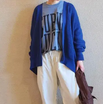 JOURNAL STANDARD LUXE 코튼 아제 V넥 가디건