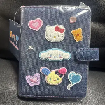 산리오 데님 와펜 바인더 수첩 청바지