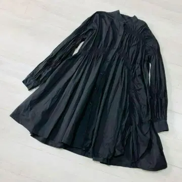 빅 사이즈 mlym 미림 변형 셔츠 튜닉 개더 블랙