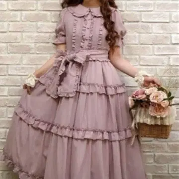 axes femme kawaii 로맨틱 프릴 원피스 핑크