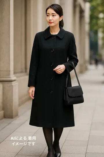 ARICO FASHION 캐시미어 100% 롱 코트 블랙 11호