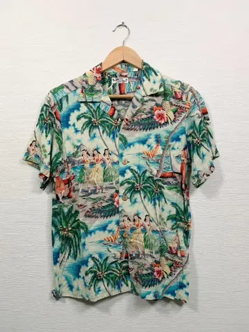 [SUN SURF] 플라 댄서즈 알로하 셔츠 S 14-14.5 일본제
