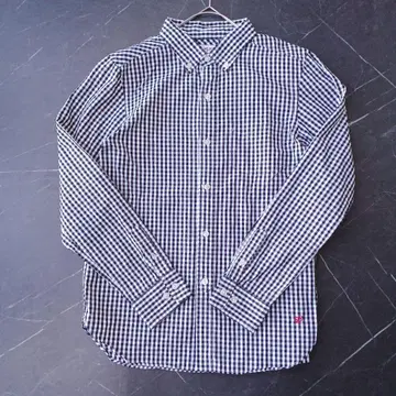 BEAMS BOY 버튼다운 셔츠 깅엄 체크 일본제 자수 로고