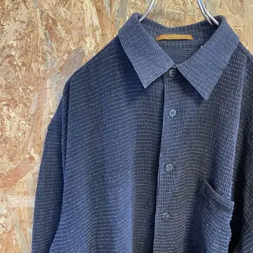 AE8848 Lancel 긴팔 셔츠 블랙 남성용 L 사이즈