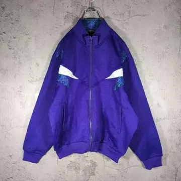 90s 트랙 자켓 저리 보라색 퍼플 절개 디자인 레트로 구제 의류