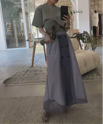 아메리빈티지 AMERI MEDI SHEER TRENCH SKIRT