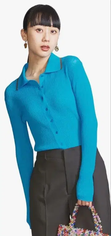 뷰티&유스 유나이티드 애로우즈 시어 리브 니트 가디건