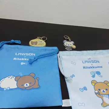 익명 배송 LAWSON x 리락쿠마 복조리 2개, 키링 2개 세트
