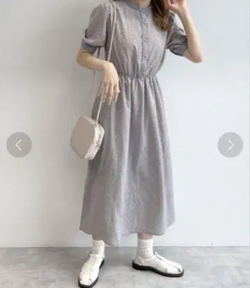 w closet 더블 클로젯 반팔 패턴 파이핑 원피스 미니 꽃무늬 M