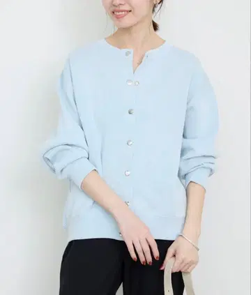 SLOBE IENA 더블 페이스 저지 스냅 가디건