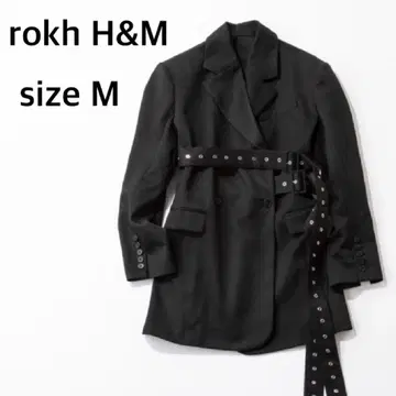 [ 하자품 ] 택 포함 미사용 rokh x H&M 벨티드 울 블레이저 M