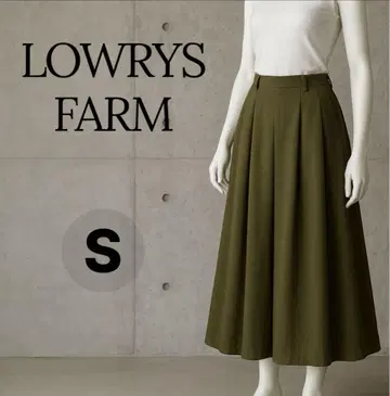 LOWRYS FARM 카키 플레어 스커트 S 사이즈 롱 기장 새상품급
