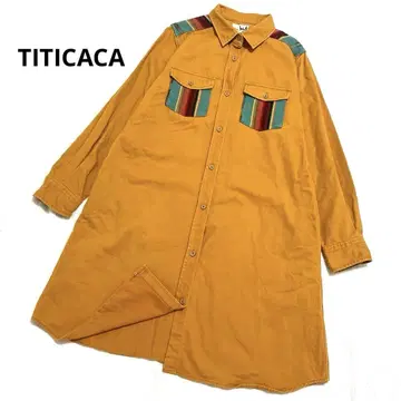 TITICACA 티티카카 자카드 러그 패치 셔츠 원피스
