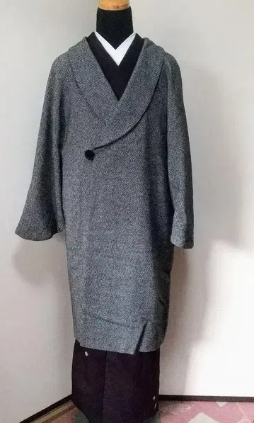 일본 의류 코트 캐시미어 기모노 코트 해치마 칼라