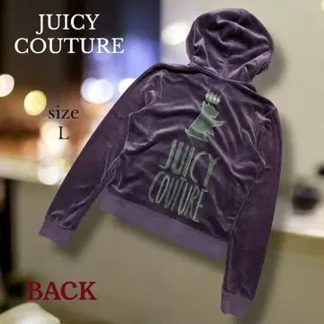 [ JUICY COUTURE ] 풀 집업 후드티 L 퍼플 벨로아