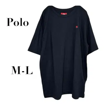 폴로 블랙 5부 소매 피케 셔츠 M-L 무지 마터니티 티셔츠