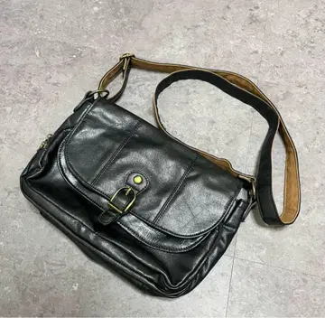 00s archive shoulder bag black leather