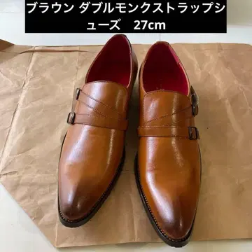 브라운 더블 몽크 스트랩 신발 27cm