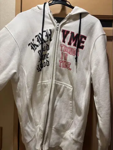 KRHYME DENIM / 크라임 데님 화이트 지퍼 후드티 M 사이즈
