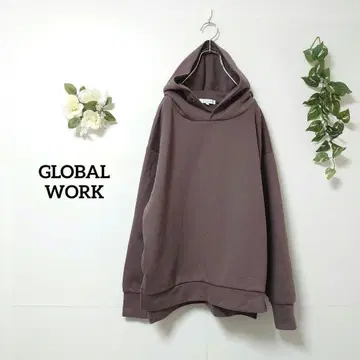 글로벌 워크 풀오버 후드티 L 브라운