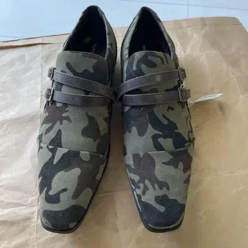 카모 패턴 더블 스트랩 비즈니스 슈즈 28cm