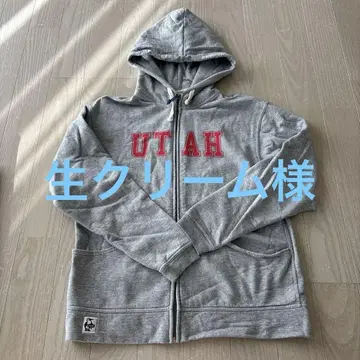 CHUMS 그레이 UTAH 로고 후드티