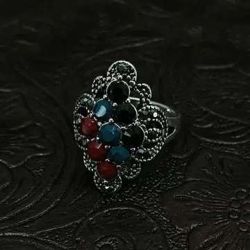 빈티지 실버 지르코니아 레트로 앤티크 반지 17호