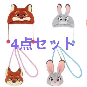 [ 새상품 미사용 ] 닉과 주디 팬캡, 숄더백 4세트