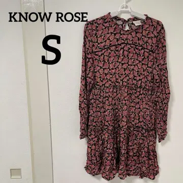 KNOW ROSE [ S ] 페이즐리 무늬 롱 원피스 긴팔 빨간색 외출