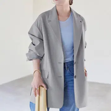 SLOBE IENA 드라이 폴리 박스 자켓 여성용 그레이 36