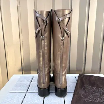 36 SARTORE 싱글 벨트 롱 부츠 그레이 가죽 23