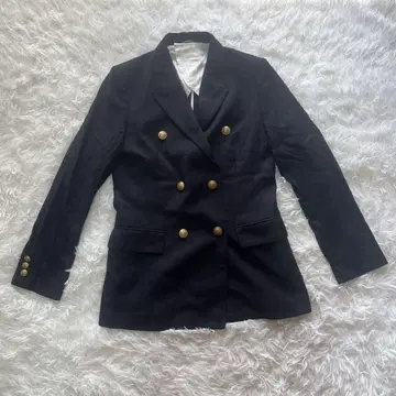 ANAYI 여성용 테일러드 자켓 M 골드 버튼 더블 브레스트 네이비 컬러