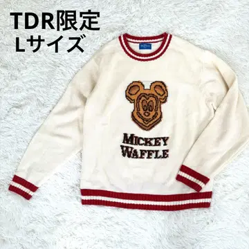 Disney 미키마우스 TDR 한정판 와플 니트 스웨터 L 사이즈