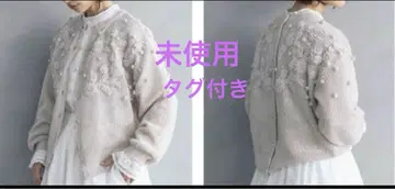 미사용 사만사 모스모스 x kazumi 린넨 꽃 자수 2WAY 가디건