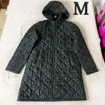 20 라벤햄 퀼팅 자켓 롱 코트 후드 블랙 M
