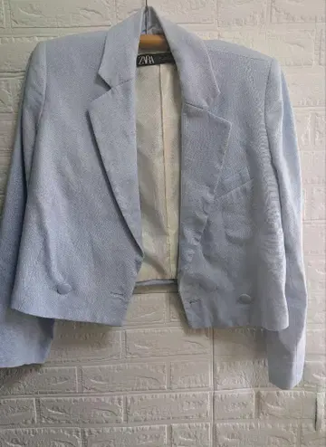 ZARA 라이트 블루 숏 자켓 크롭 자켓
