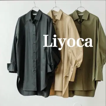 리요카 Liyoca 트윌 오버 셔츠 블랙 블랙