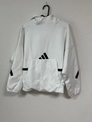 adidas 아디다스 스포츠 웨어 화이트 후드 부착 포켓 부착 XS
