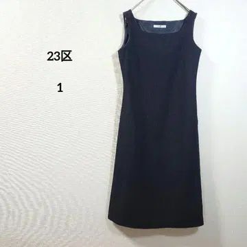 23구 슬리브리스 무릎 기장 원피스 양모 캐시미어 다크 네이비