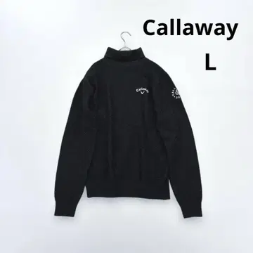캘러웨이 L 남성용 터틀넥 니트 스웨터 블랙 울 혼방