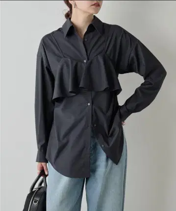 개럴개런트 뷔스티에 레이어드 셔츠 차콜 프리 사이즈