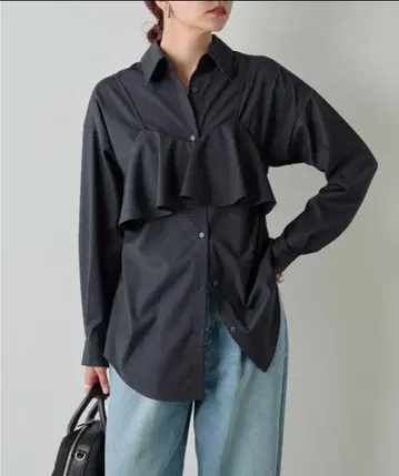 개럴개런트 뷔스티에 레이어드 셔츠 차콜 프리 사이즈