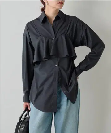 개럴개런트 뷔스티에 레이어드 셔츠 차콜 프리 사이즈