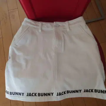 [ 새상품급 ] 속기모 JACK BUNNY 화이트 스커트 로고 사이즈 1