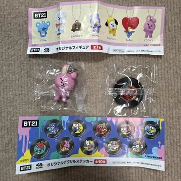 새상품 쿠라스시 BT21 빅쿠라폰 피규어&아크릴 스티커 COOKY