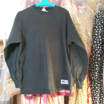 90s 러셀 롱T 구제 의류 블랙 L 사이즈