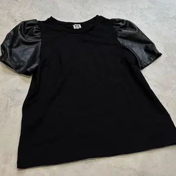 새상품 Anne Klein 소매 가죽 T셔츠