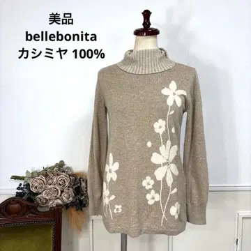 72 새상품급 bellebonita 캐시미어 100% 플라워 니트